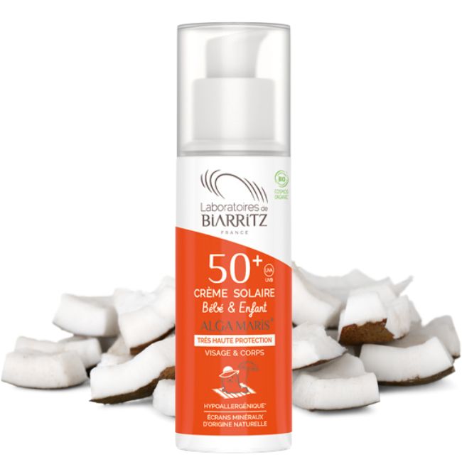 Protector solar para niños crema solar niños d elaboratories de biarritz con aceite de coco bio